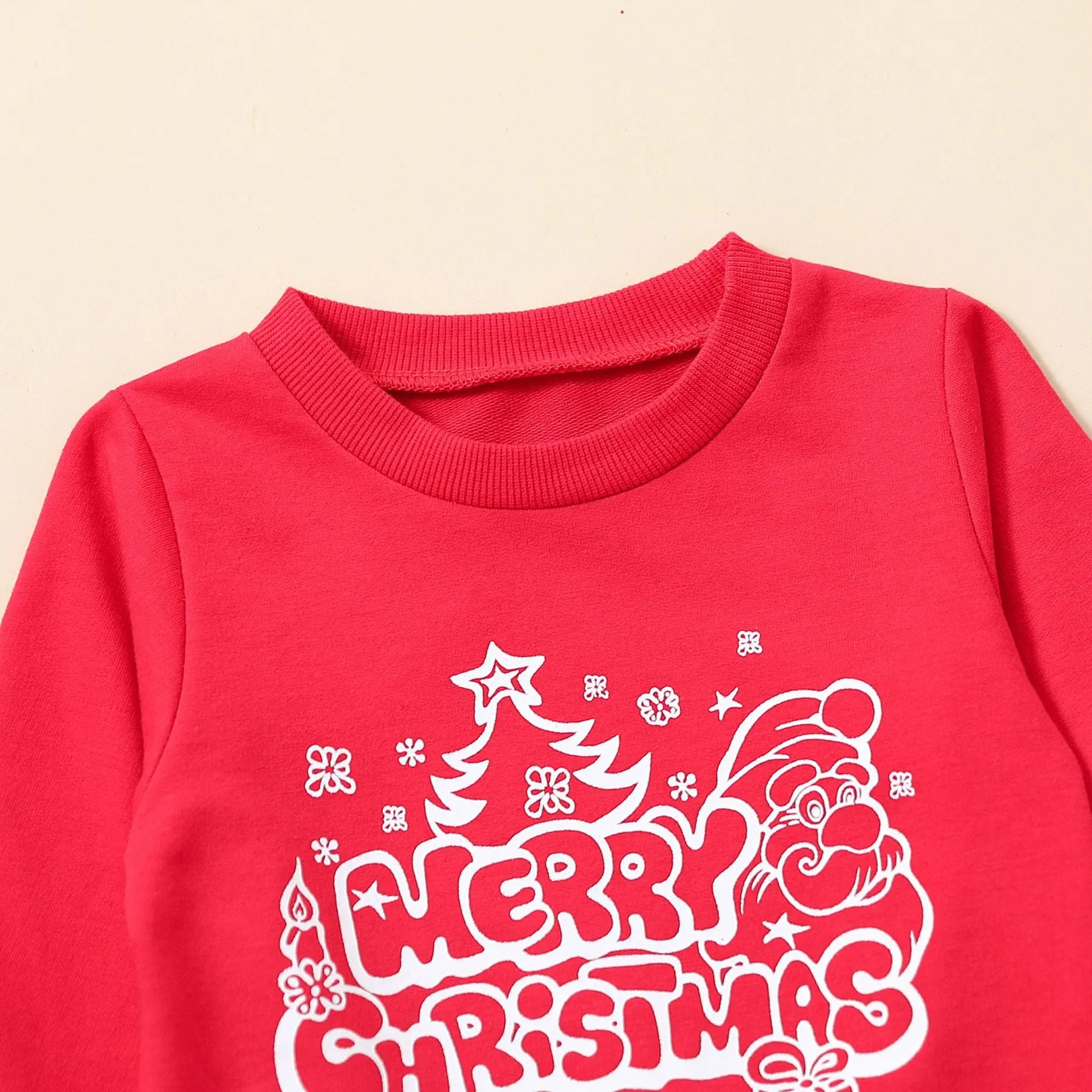 2 Pieces Set Baby Kid Girls Christmas Letters Cartoon Print Tops And Pants Wholesale 23101520
