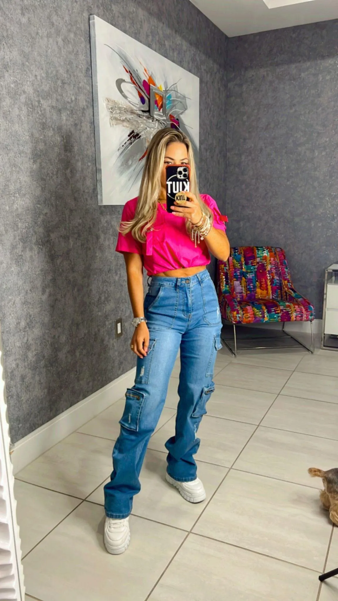 J590 Denim cargo pants
