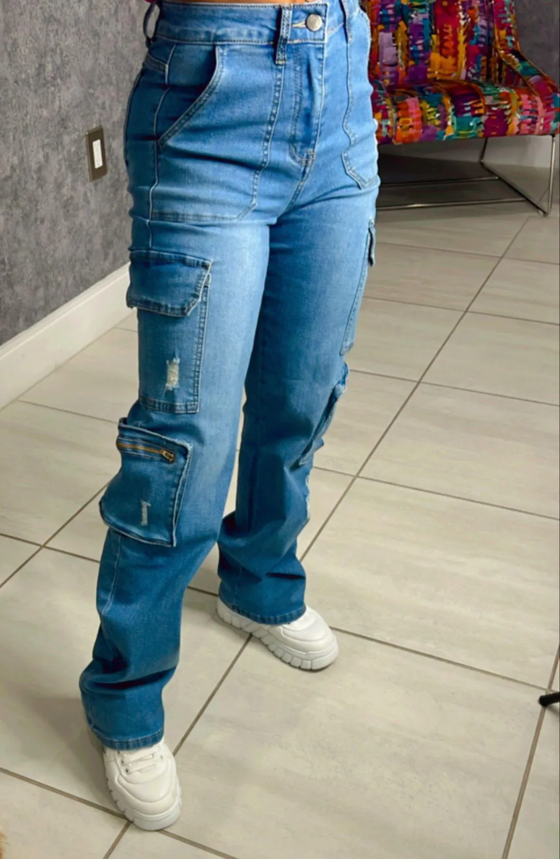 J590 Denim cargo pants