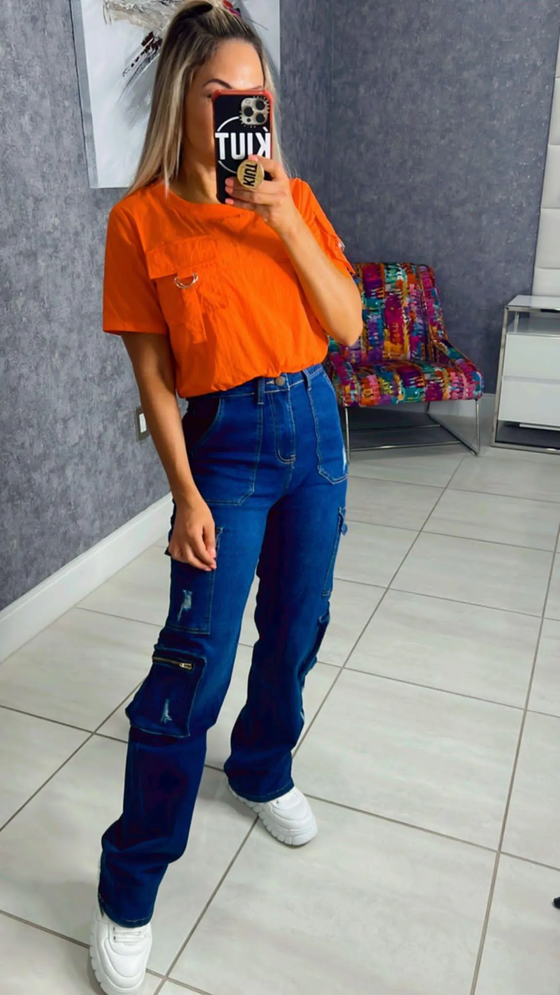 J590 Denim cargo pants