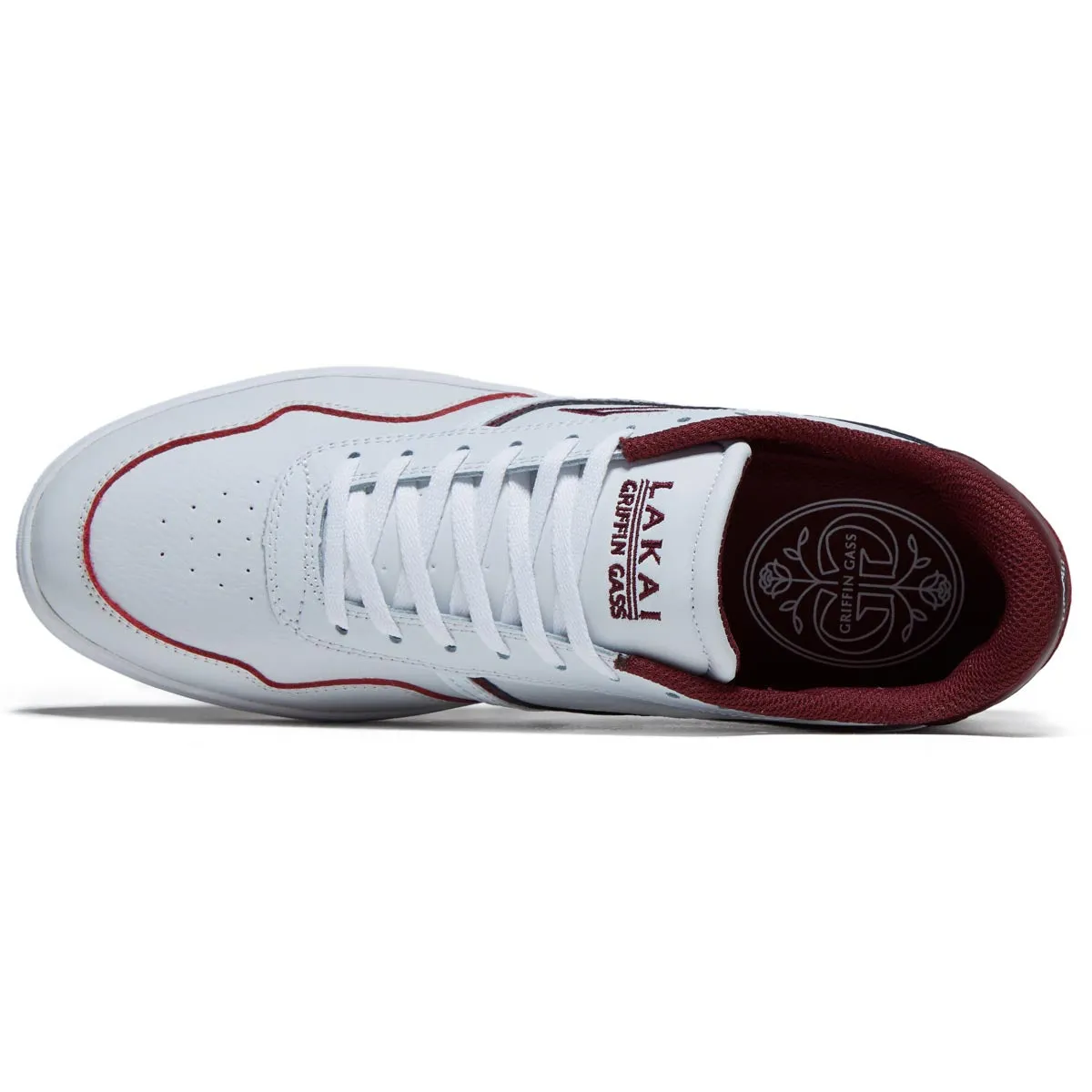 Lakai Terrace Shoes - White/Burgundy Leather
