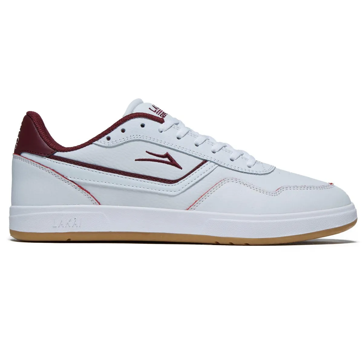 Lakai Terrace Shoes - White/Burgundy Leather