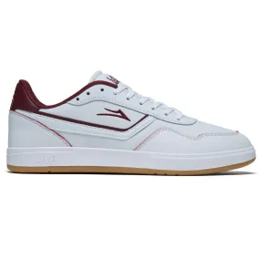 Lakai Terrace Shoes - White/Burgundy Leather