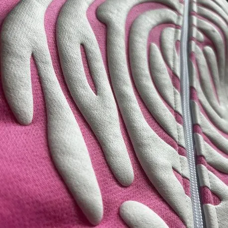 Letter Print Foam Zipper Hooded Sweatshirt