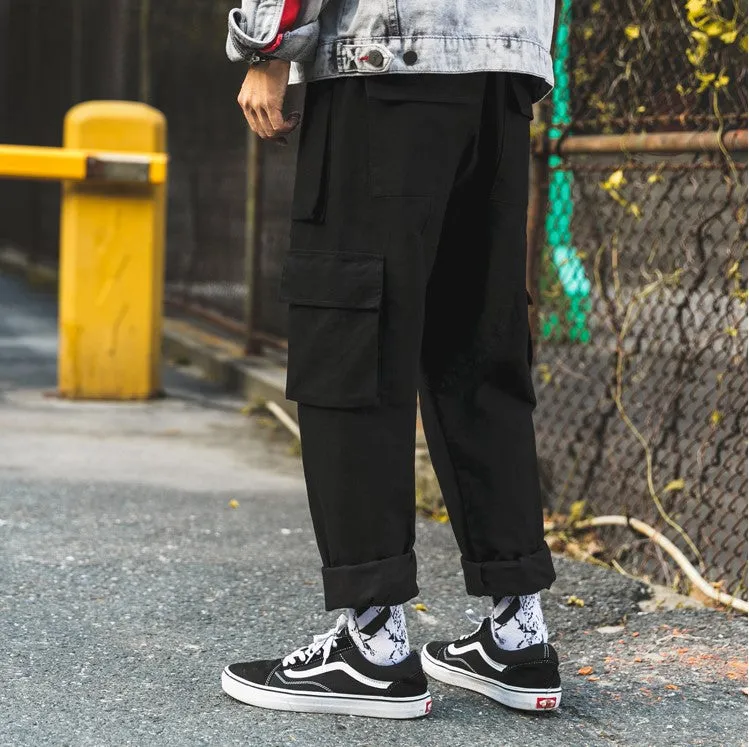 Men's Spring/Autumn Cotton Straight Loose Cargo Pants