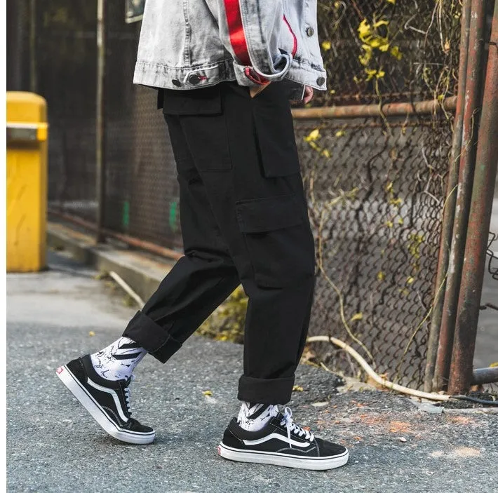 Men's Spring/Autumn Cotton Straight Loose Cargo Pants