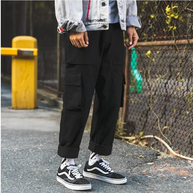 Men's Spring/Autumn Cotton Straight Loose Cargo Pants