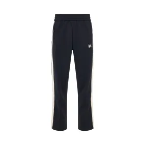 Monogram Embroidered Track Pants in Black