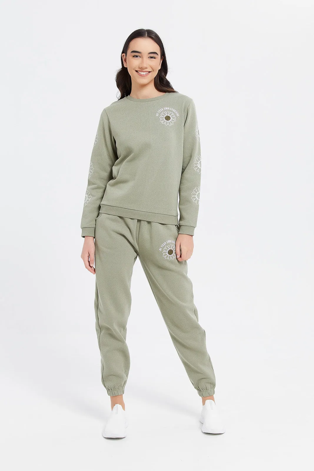 Senior Girls Olive Track Pants