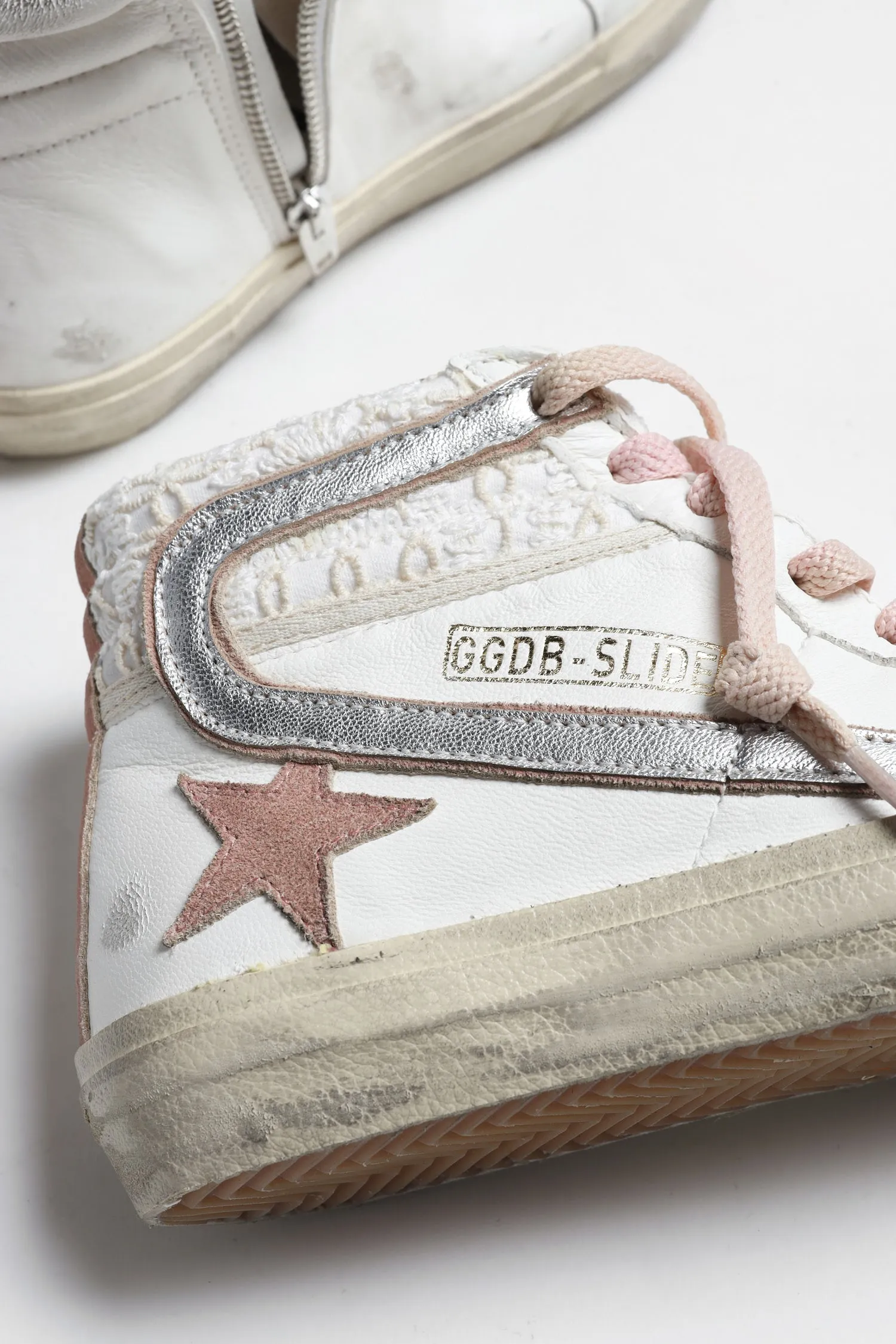 Sneaker Slide in Beige/Silber/Ash Rose