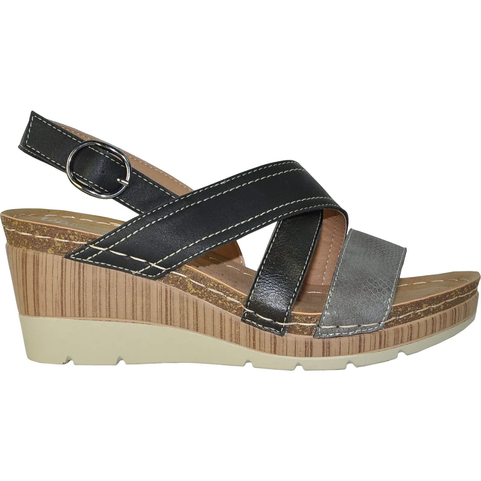 VANGELO Women Sandal REESE Wedge Sandal Black
