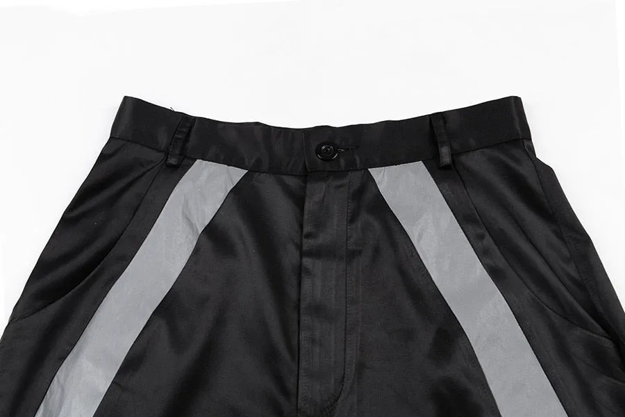 Women's Autumn/Winter High Waist Cargo Pants With Reflective Stripes
