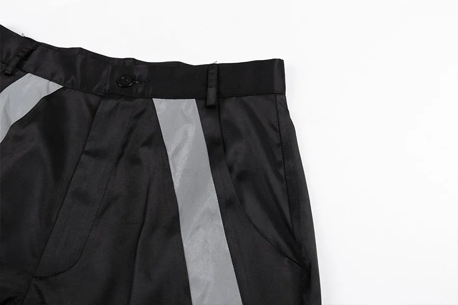 Women's Autumn/Winter High Waist Cargo Pants With Reflective Stripes