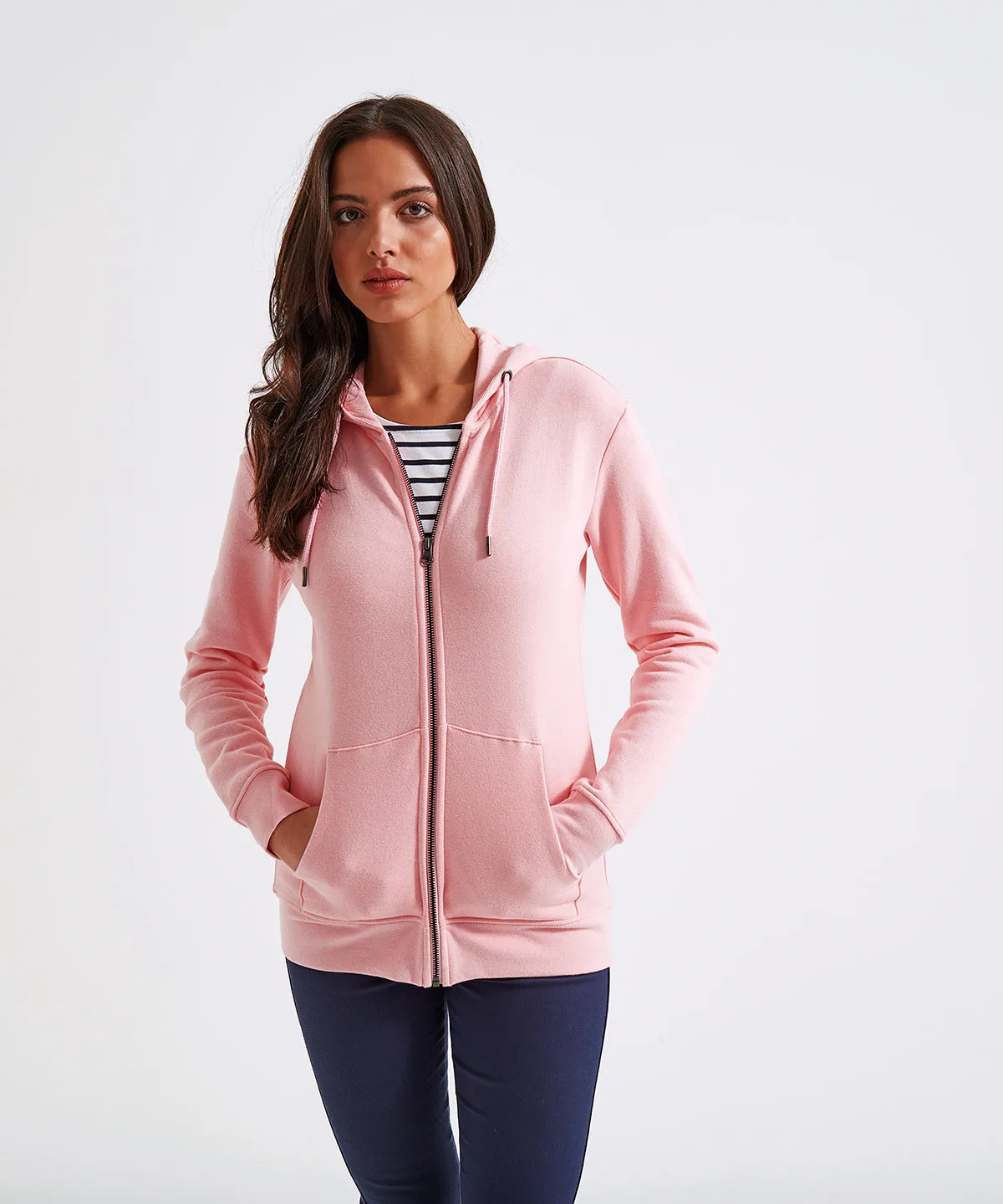 Womens zip-through organic hoodie | Natural
